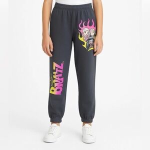 Bratz Women's Jogger Sweatpants Graphic Slate‎ Grey M Junior Y2K Style